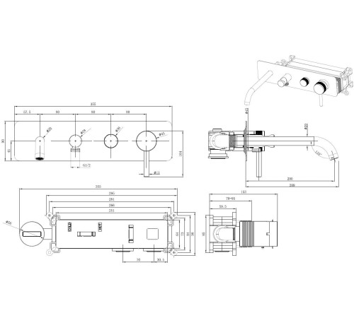 Смеситель для ванны Allen Brau Priority 5.31A06-BN (с внутренней частью) никель браш