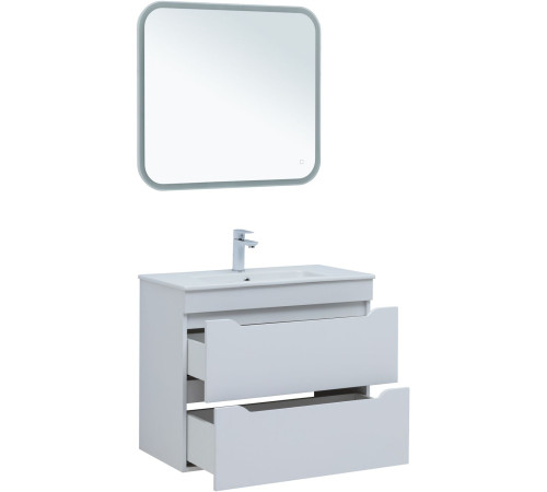 Тумба под раковину Aquanet Практика 80 белый глянец