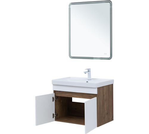 Тумба под раковину Aquanet Оптима 80 дуб рустикальный/белый сатин