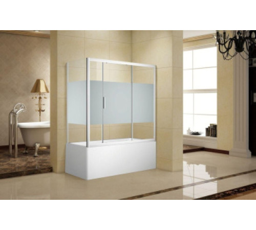 Шторка на ванну c боковой стенкой Aquanet Practic AE10-B-170H150U-CP + AE10-F-80H150U-CP