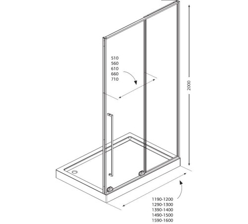 Душевая дверь Allen Brau Fantasy 150 3.11009.31 черный матовый