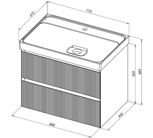Тумба под раковину Aquanet Альтера 70 белый матовый