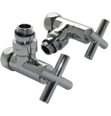 Вентиль для полотенцесушителя Aquanet 3/4" x 1/2"г/ш, угловой крест, отражатель SMT8200SCH0405/2C