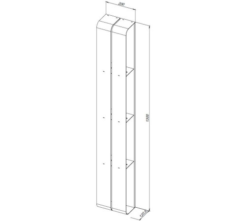 Полка Aquanet Магнум H 20x130 белая матовая, вертикальная