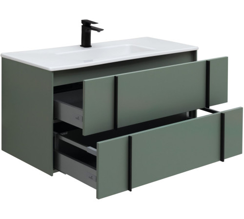 Тумба под раковину Allen Brau Reality 100 1.32007.CGM олива матовый