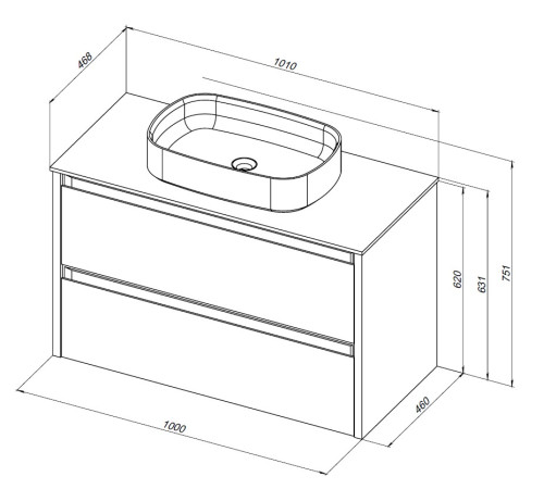 Тумба под раковину Allen Brau Fantasy 100 1.11003.WM 2.0 белый матовый