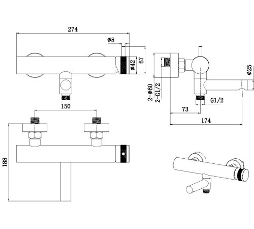 Смеситель для ванны Allen Brau Priority 5.31B10-00 хром