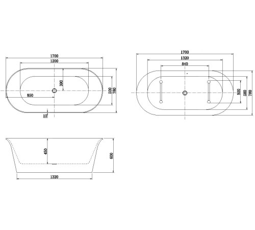 Акриловая ванна Aquanet Family Smart 170x78 88778-MW