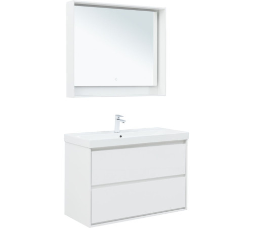 Тумба под раковину Aquanet Милан 100 белый глянец