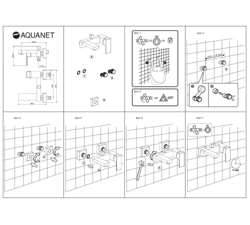 Смеситель для ванны с душем Aquanet Blanco AF420-20W