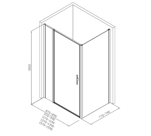 Душевой уголок Allen Brau Priority 160x80 3.31039.BBA + 3.31042.BBA черный браш