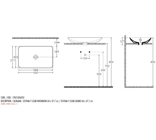 Раковина накладная Allen Brau Fantasy 60 4.11016.20 белый глянец