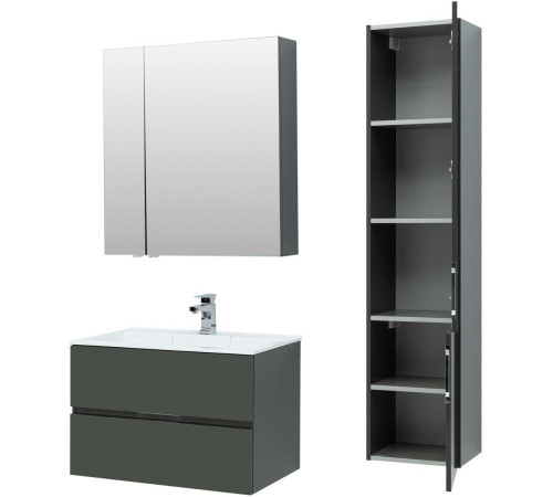 Тумба под раковину Aquanet Алвита 80 серый антрацит