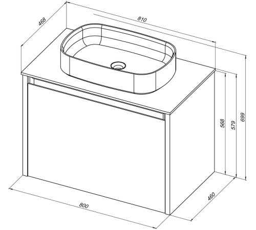 Тумба под раковину Allen Brau Fantasy 80 1.11002.WM белый матовый