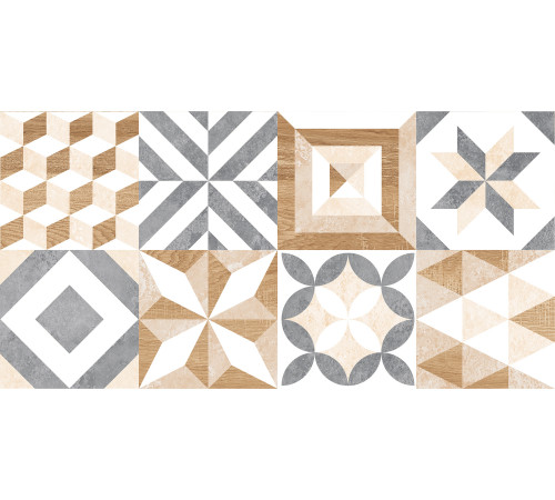 GT129VG Плитка настенная Marmaris белая пэчворк матовая 25x50