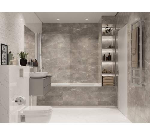 GT124VG Декор Siluet белый  глянцевая 25x50