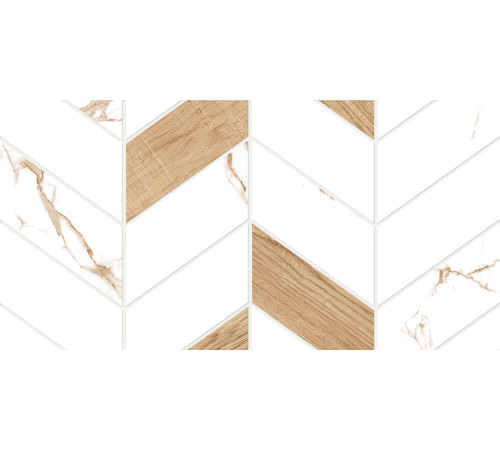 GT128VG Плитка настенная Marmaris белая геометрия матовая 25x50