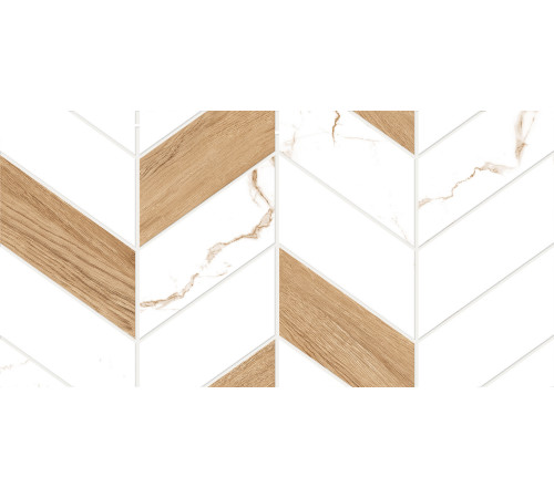 GT128VG Плитка настенная Marmaris белая геометрия матовая 25x50