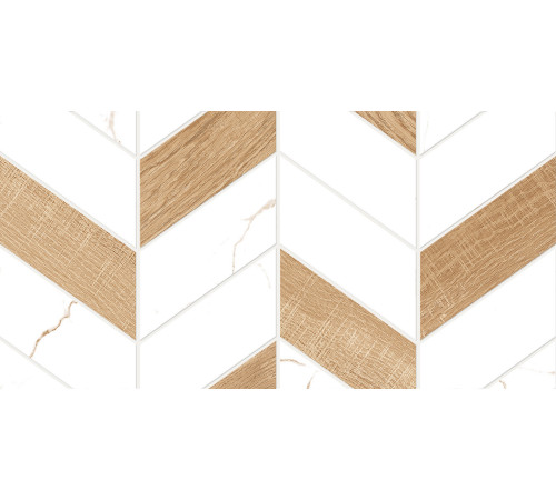 GT128VG Плитка настенная Marmaris белая геометрия матовая 25x50